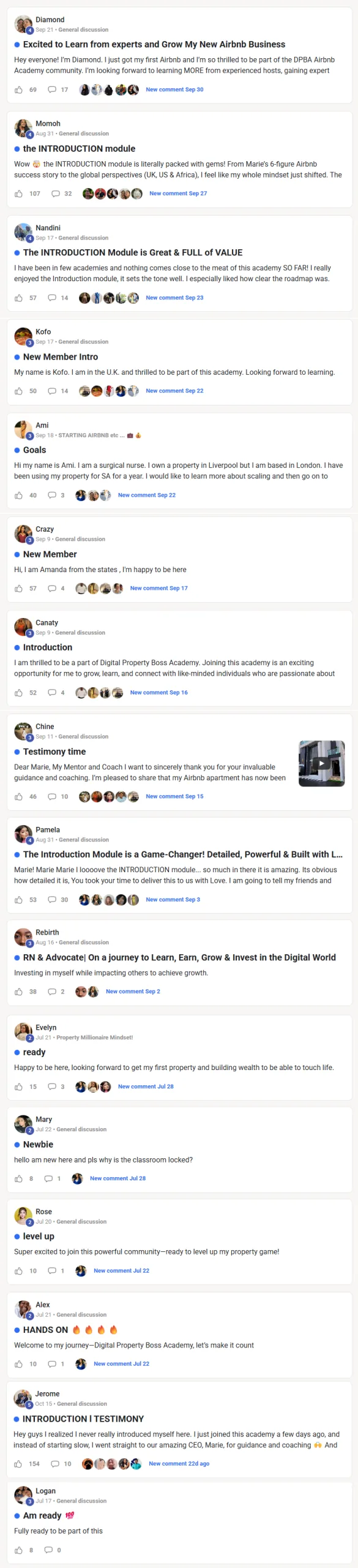 Posts from members of the Digital Property Boss Academy community